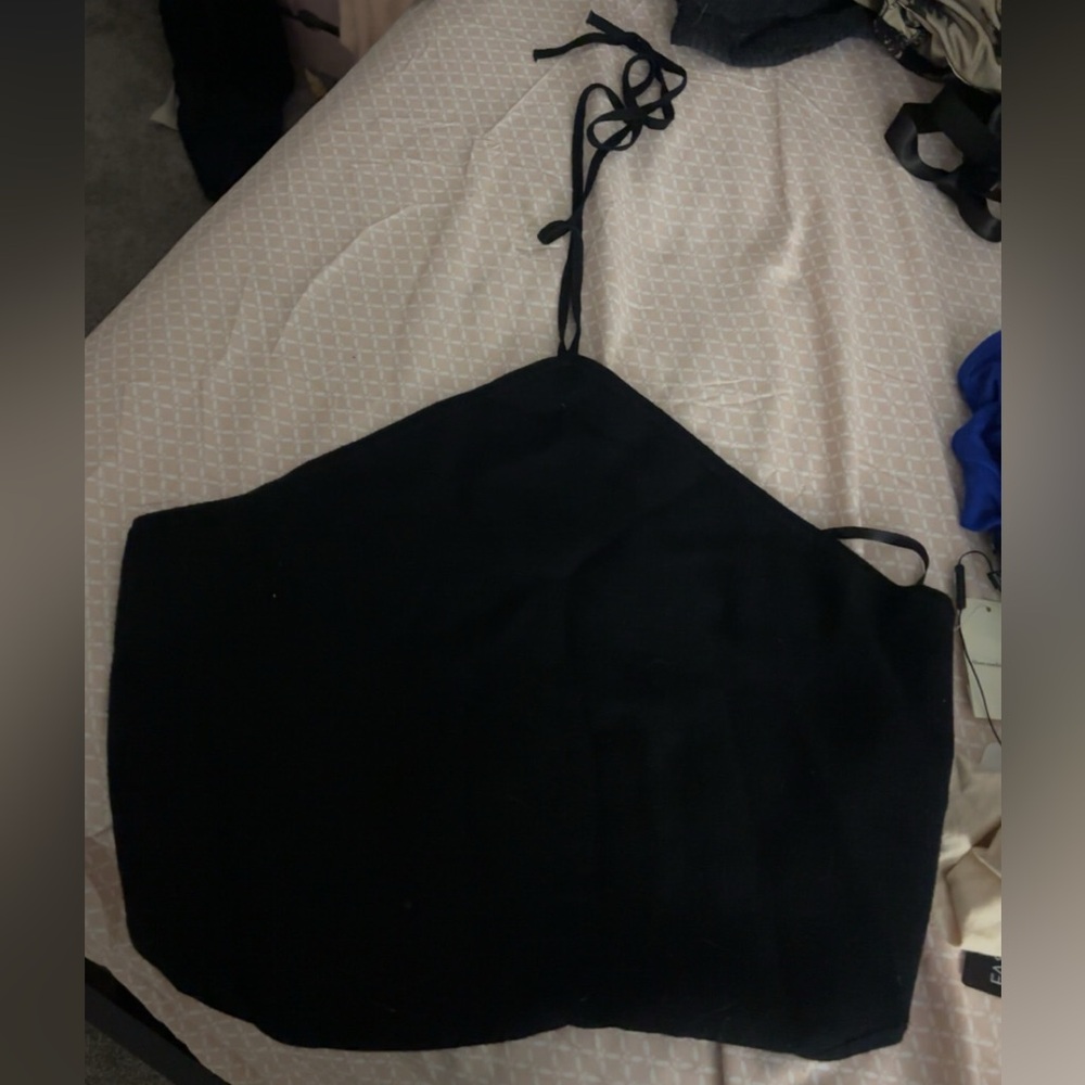 Halter black crop top